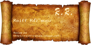 Reiff Rémusz névjegykártya
